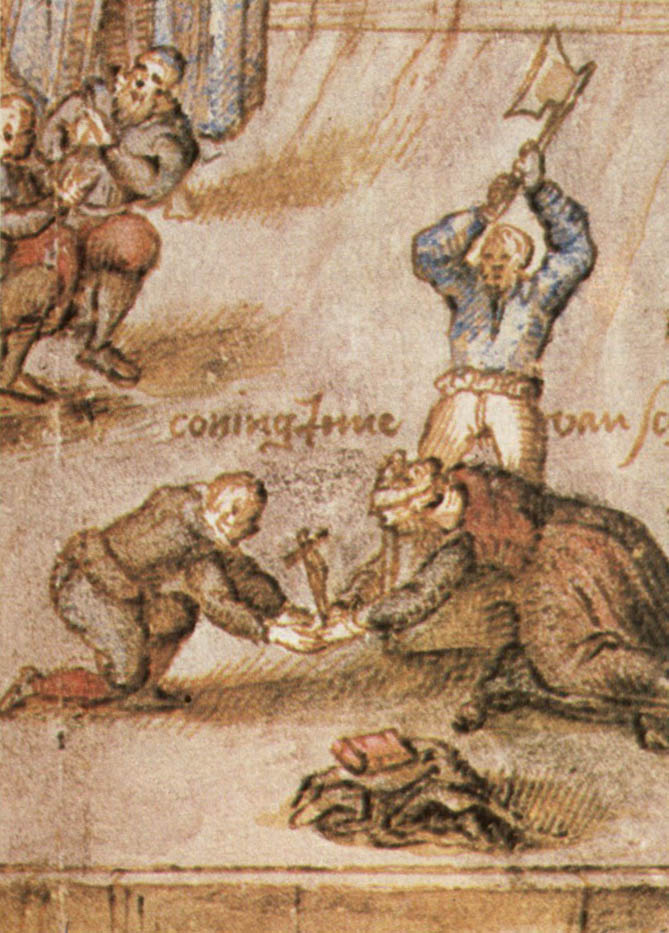 Execution scene of Mary at Fotheringhay in 1587